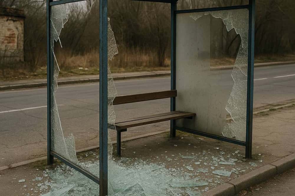 В Нижнем Тагиле неизвестные разгромили автобусную остановку