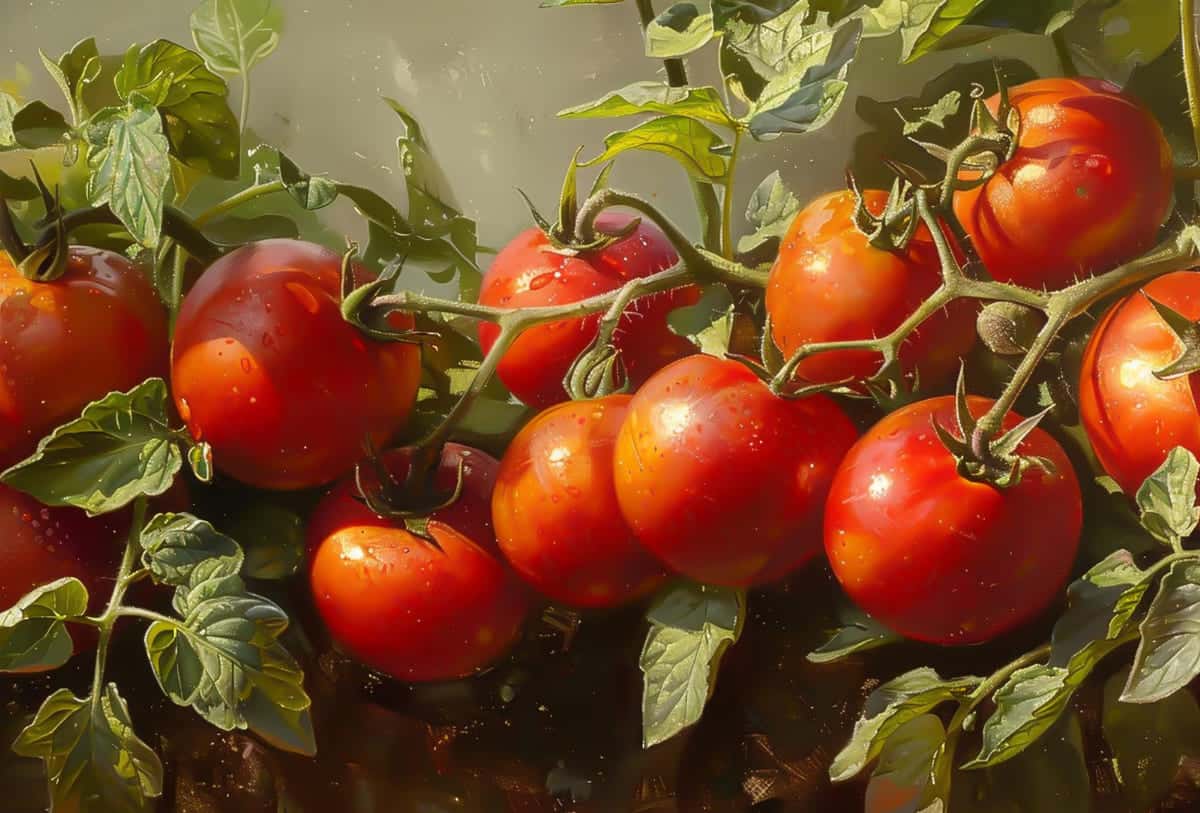 Оставил под первой кистью 1 побег и чуть не упал от шока, когда увидел урожай — 30 кг помидоров с 12 кустов