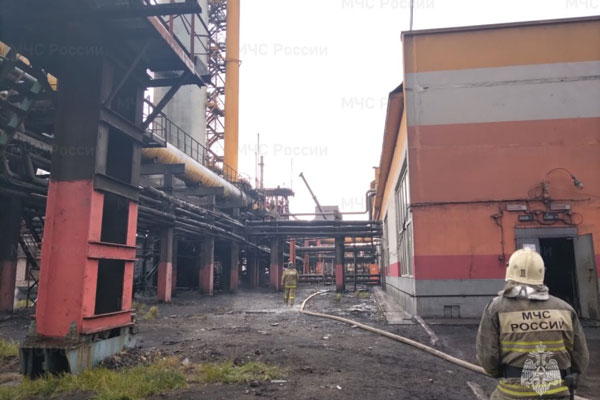 Пожар на территории «Евраз НТМК» в Нижнем Тагиле