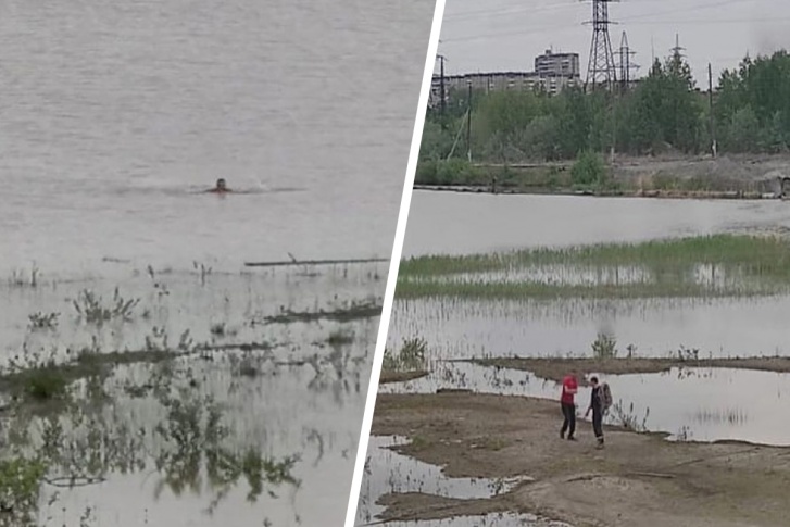 В Нижнем Тагиле спасатели вызволили мужчину, который застрял в песке на середине водоема