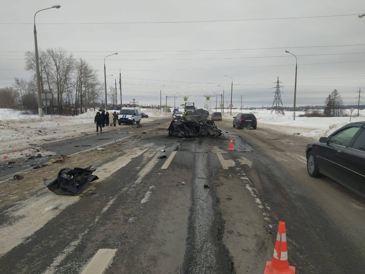 В Чувашии в сгоревшей "Приоре" погибла 20-летняя девушка