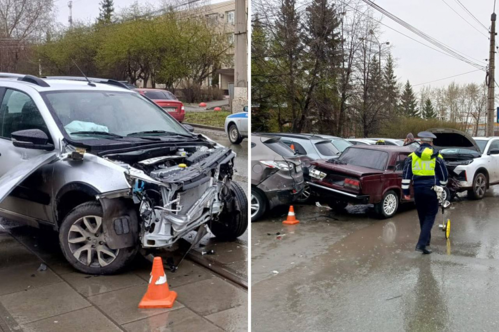 В Нижнем Тагиле произошло ДТП с шестью автомобилями: у виновника аварии не было прав  | На Урале вождение без прав привело к ДТП с участием шести транспортных средств