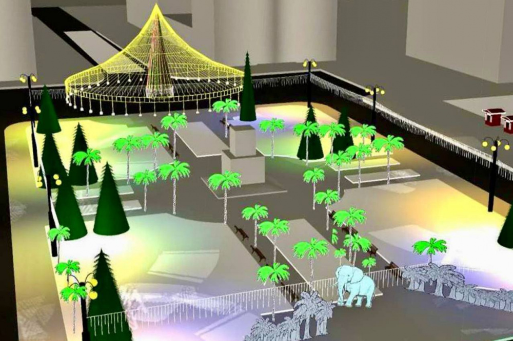 В Нижнем Тагиле выбрали украшения для ледового городка | На Урале слон и пальмы украсят ледовый городок